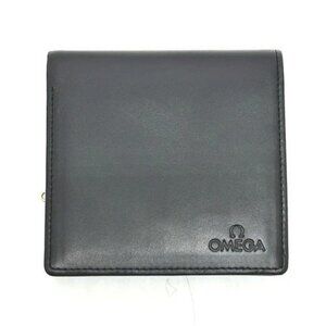 OMEGA Kisslock Short Wallet Compact Wallet Folded wallet Leather Black Unused